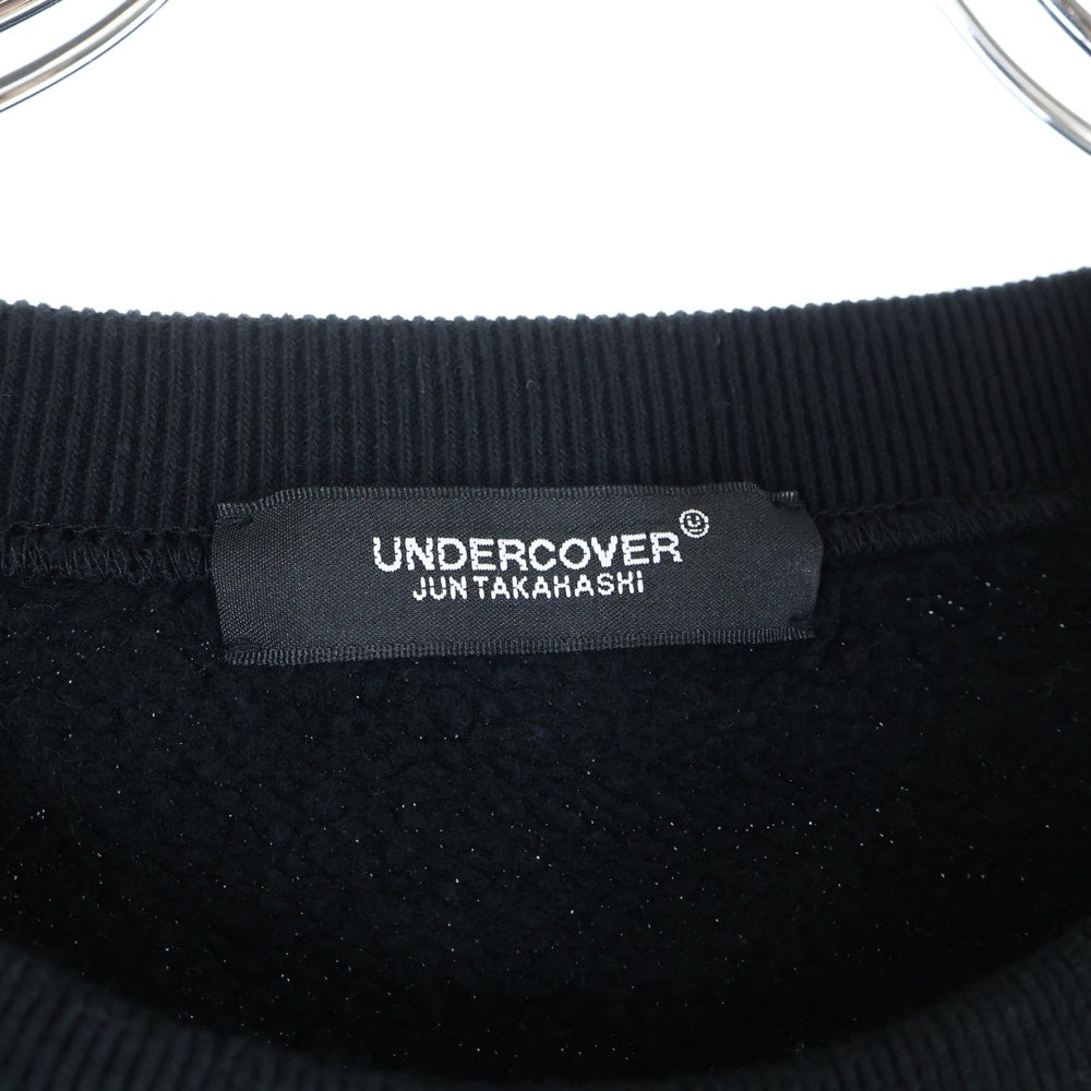 UNDERCOVER(アンダーカバー) 24AW ×TWINPEAKS ツインピークス 裏起毛 片ジップポケット クルーネック 長袖スウェット トレーナー ブラック UC2D4802-1