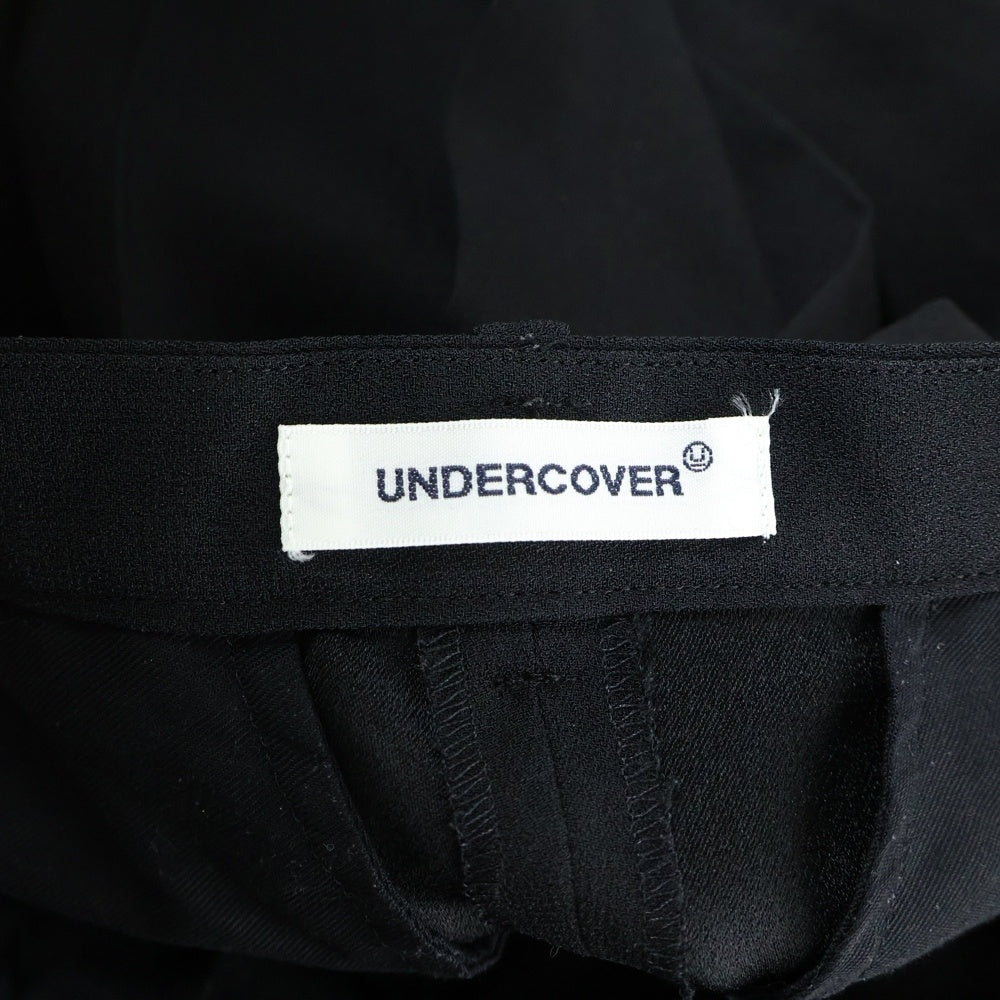 UNDERCOVER(アンダーカバー) 25AW ギャザースカートドッキングスラックパンツ ダメージ加工ストレートパンツ ブラック UP2E1506 レディース