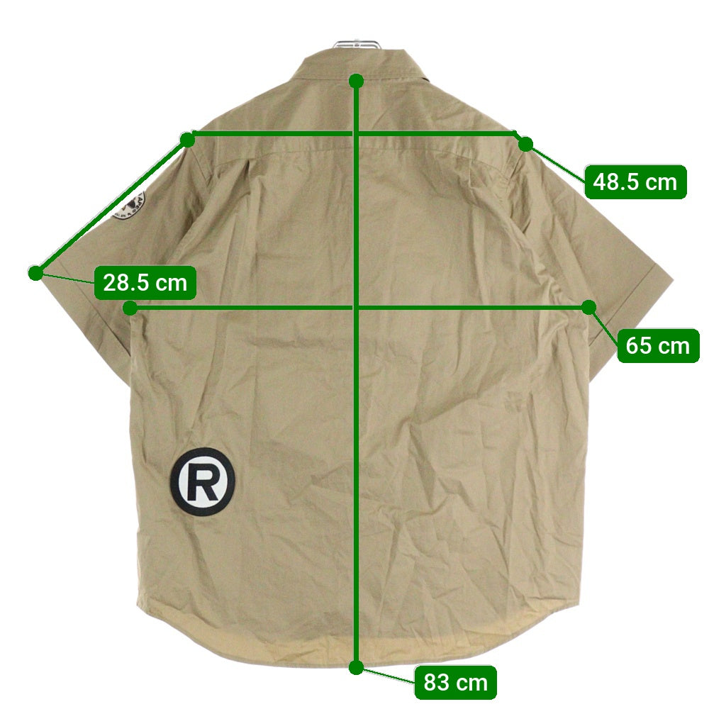 A BATHING APE(アベイシングエイプ) ワッペン付き ミニタリーシャツ 半袖シャツ ベージュ