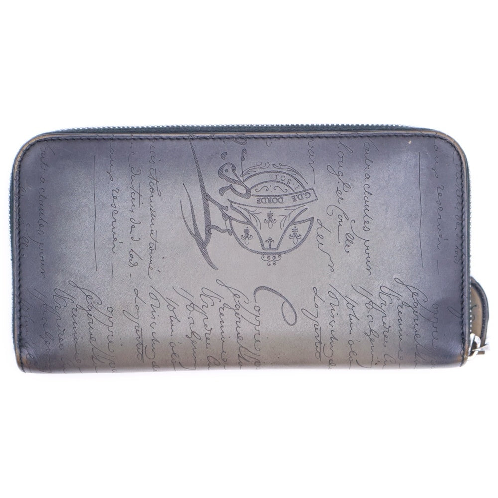 Berluti(ベルルッティ) イタウバ スクリット ラウンドジップロングウォレット 長財布 ブラック