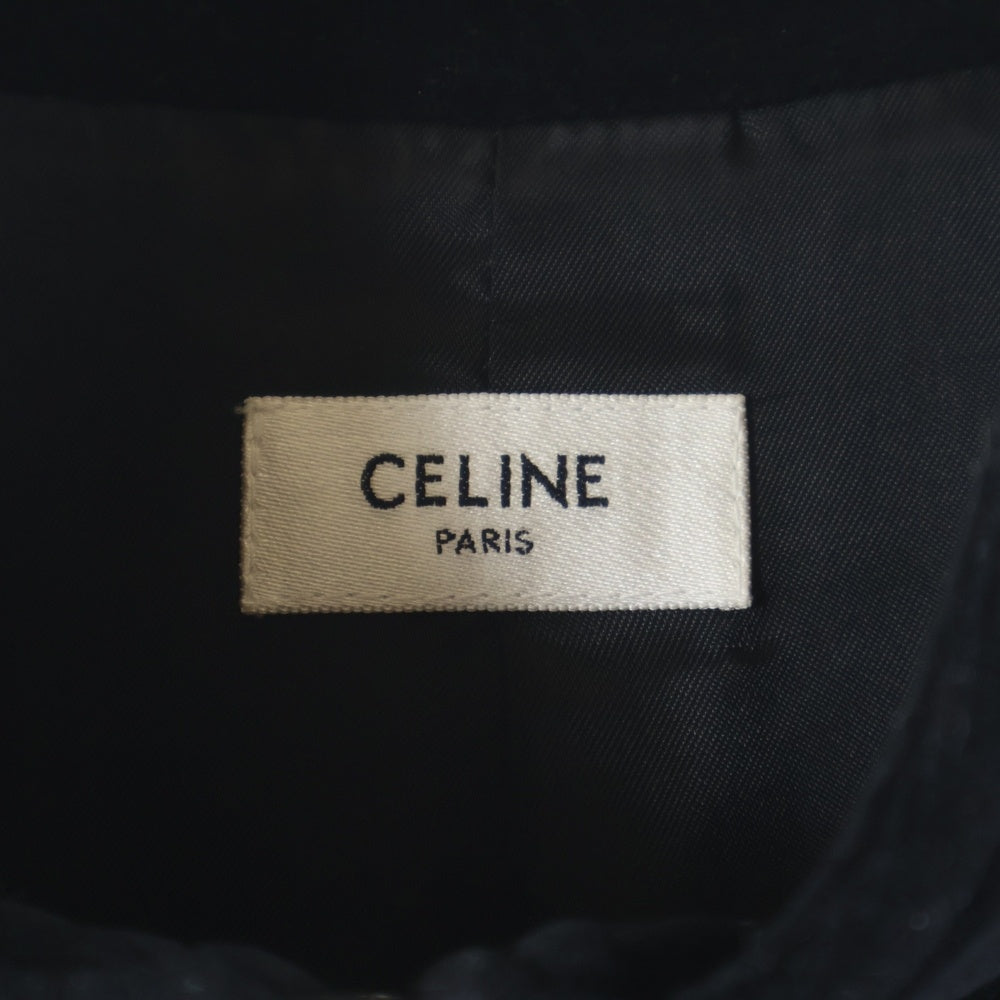 CELINE(セリーヌ) バイカラー ベルベット トラックジャケットブルゾン ブラック/ホワイト RV0GB748Q