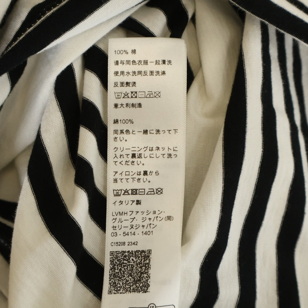 CELINE(セリーヌ) ルーズストライプ クルーネックTシャツ ホワイト/ブラック 2X85M8000M