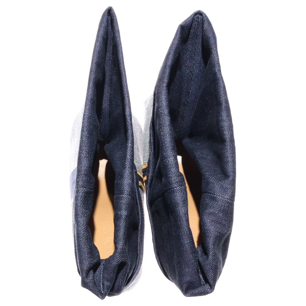 LOEWE(ロエベ) デニム フォールド ドッキングシューズ パンプス ブラック/インディゴ L815285X67 レディース
