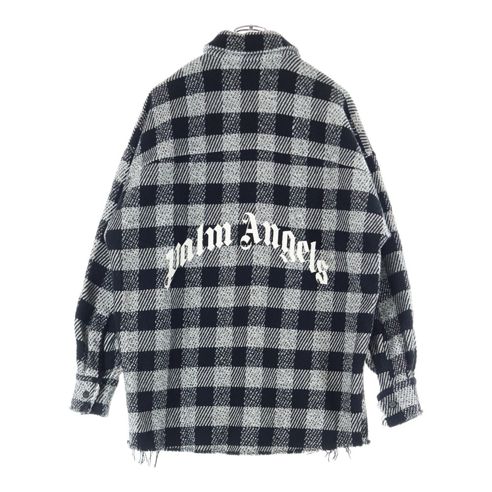 Palm angels チェック長袖シャツ Palm Angels logo-print Checked Shirt | Purple | FARFETCH