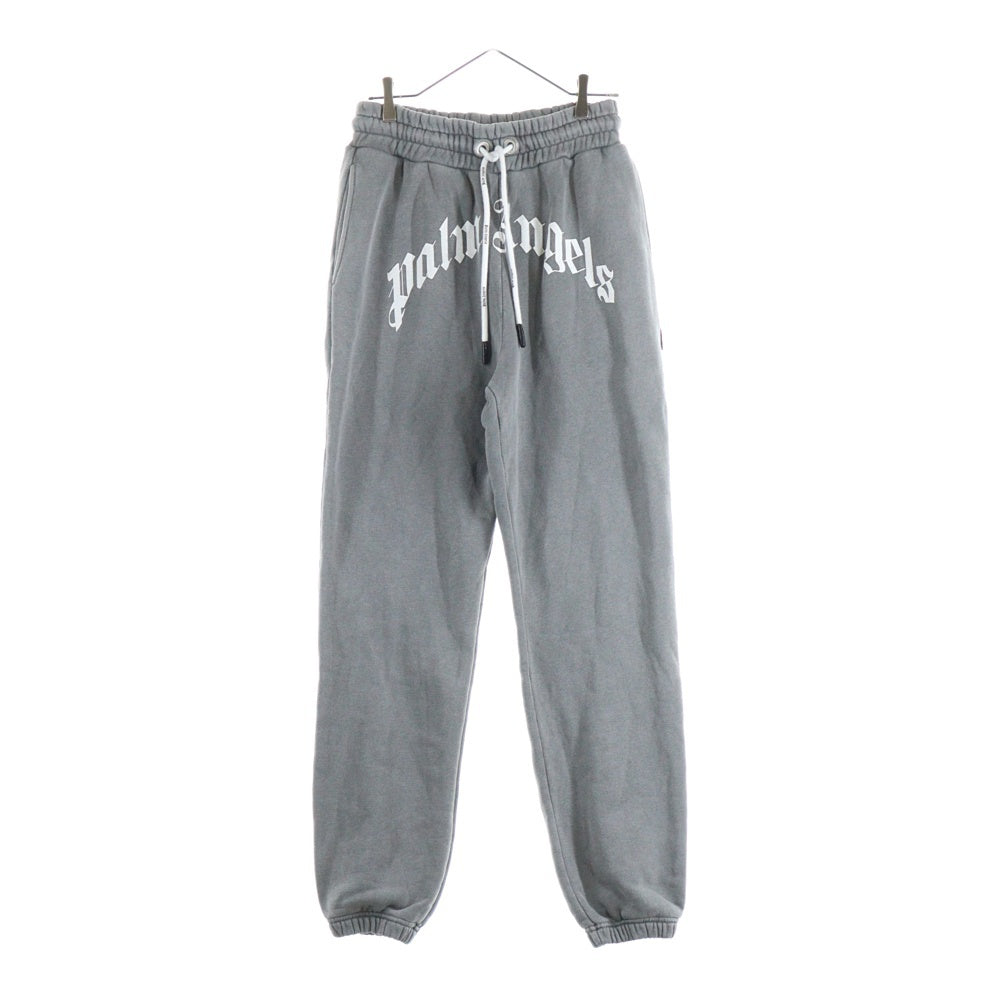 Palm Angels(パームエンジェルス) ロゴプリント イージドローコードスウェットパンツ グレー PMCH011C99FLE001
