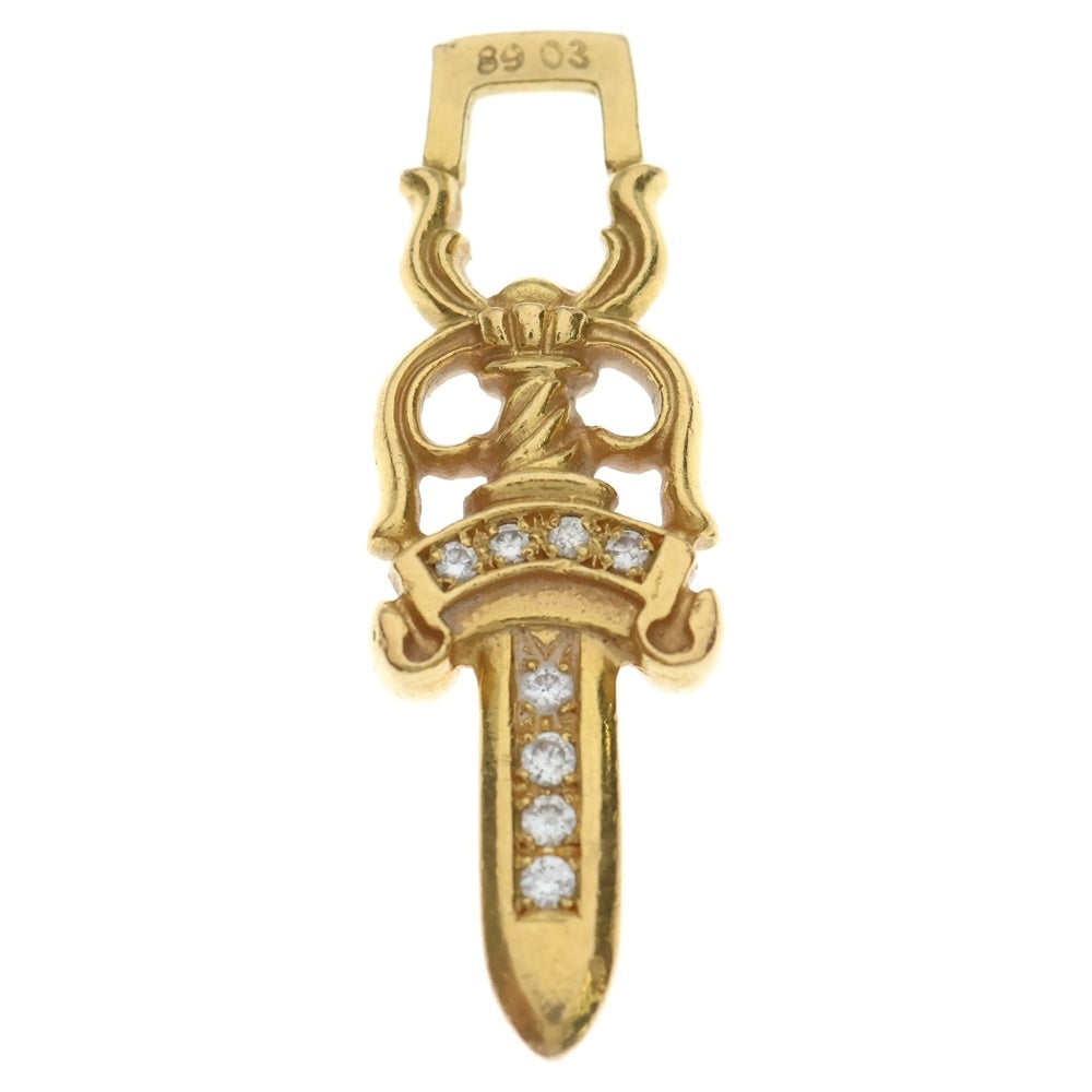 CHROME HEARTS(クロムハーツ) 22K #10 DAGGER A/DIA #10ダガー アフターPAVEダイヤ ペンダントトップ ゴールド BCA032