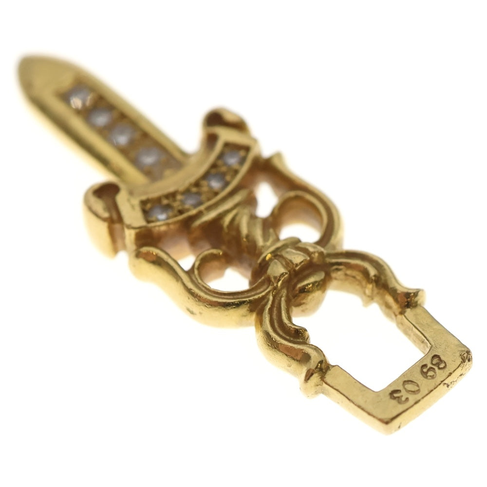 CHROME HEARTS(クロムハーツ) 22K #10 DAGGER A/DIA #10ダガー アフターPAVEダイヤ ペンダントトップ ゴールド BCA032