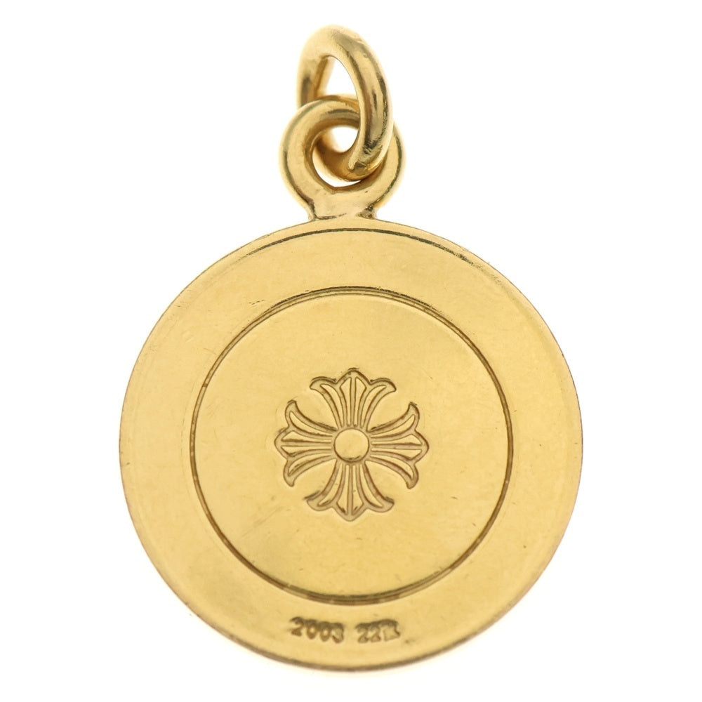 CHROME HEARTS(クロムハーツ) 22K CHRM ANGL MDL エンジェルメダルチャーム V2 ゴールドネックレストップ ゴールド