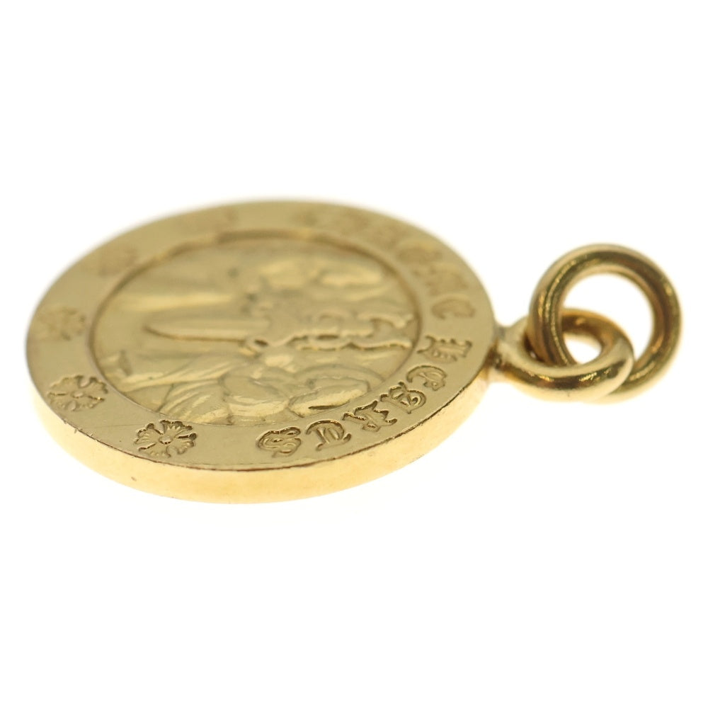 CHROME HEARTS(クロムハーツ) 22K CHRM ANGL MDL エンジェルメダルチャーム V2 ゴールドネックレストップ ゴールド