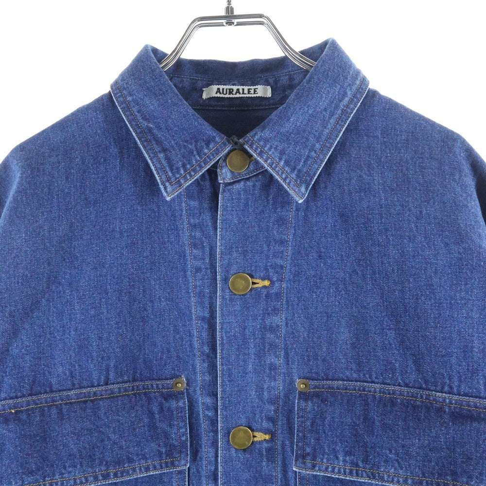 AURALEE(オーラリー) 25SS SELVEFGE LIGHT OZ DENIM SHIRT セルビッチライトオンスデニムシャツ 長袖コットンシャツ インディゴ A25SS01SD