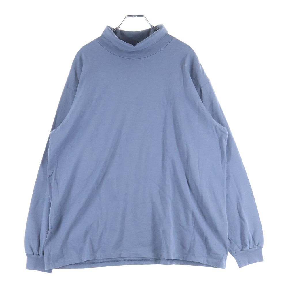 AURALEE(オーラリー) 24AW LUSTER PLAITING HI NECK L/S TEE プレーティング ハイネック ロングスリーブ長袖Tシャツ カットソー ブルー A00P03GT