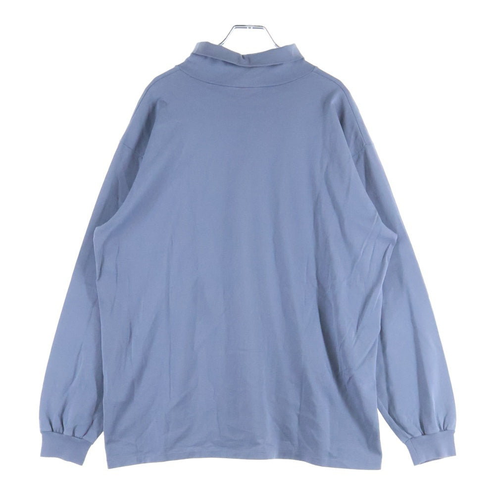 AURALEE(オーラリー) 24AW LUSTER PLAITING HI NECK L/S TEE プレーティング ハイネック ロングスリーブ長袖Tシャツ カットソー ブルー A00P03GT