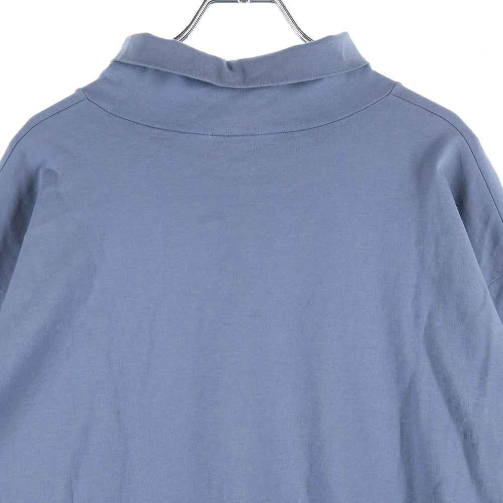 AURALEE(オーラリー) 24AW LUSTER PLAITING HI NECK L/S TEE プレーティング ハイネック ロングスリーブ長袖Tシャツ カットソー ブルー A00P03GT