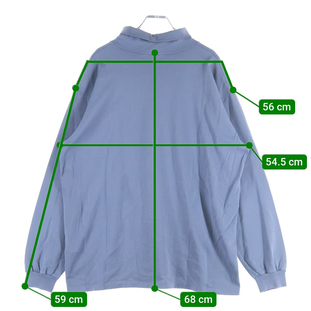 AURALEE(オーラリー) 24AW LUSTER PLAITING HI NECK L/S TEE プレーティング ハイネック ロングスリーブ長袖Tシャツ カットソー ブルー A00P03GT