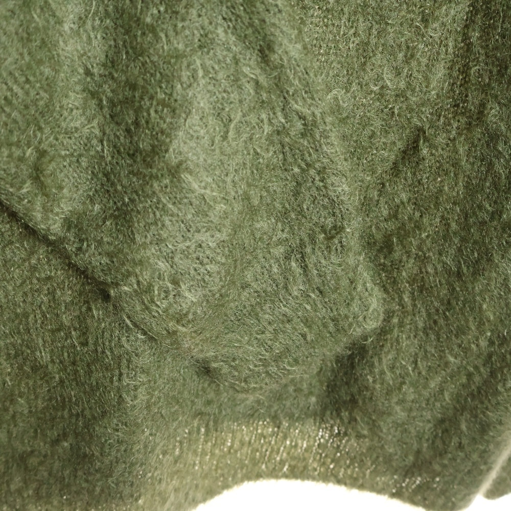 AURALEE(オーラリー) 25AW BRUSHED SUPER KID MOHAIR KNIT POLO ブラッシュドスーパーキッドモヘアニットポロ ニット カーキ A25AP01KM