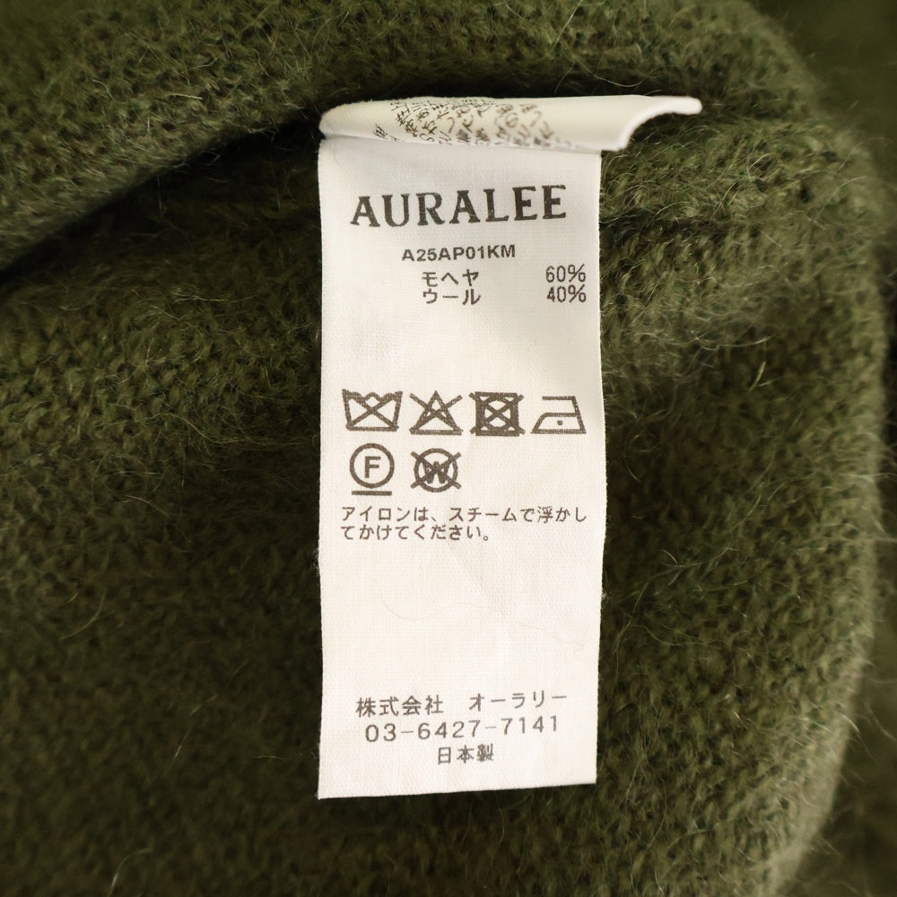 AURALEE(オーラリー) 25AW BRUSHED SUPER KID MOHAIR KNIT POLO ブラッシュドスーパーキッドモヘアニットポロ ニット カーキ A25AP01KM