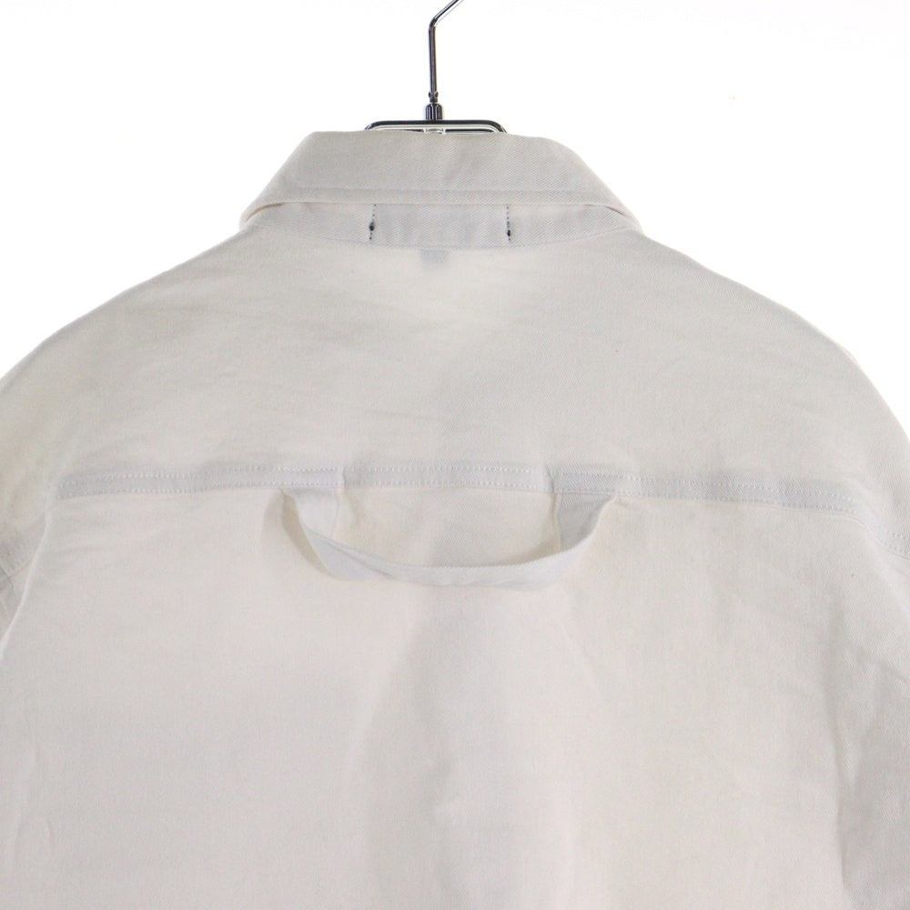 XANDER ZHOU(ザンダーゾウ) ワンポイント刺繍 クロップド デニムジャケット ホワイト