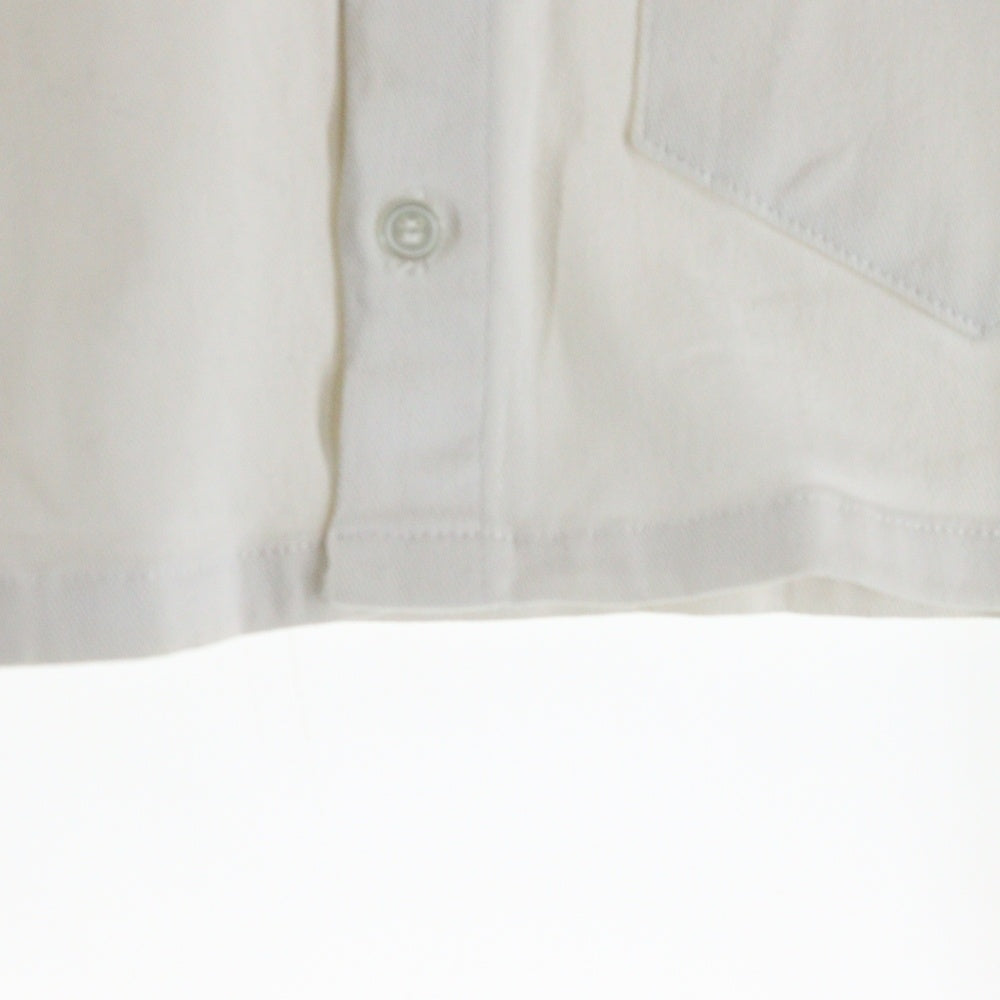 XANDER ZHOU(ザンダーゾウ) ワンポイント刺繍 クロップド デニムジャケット ホワイト