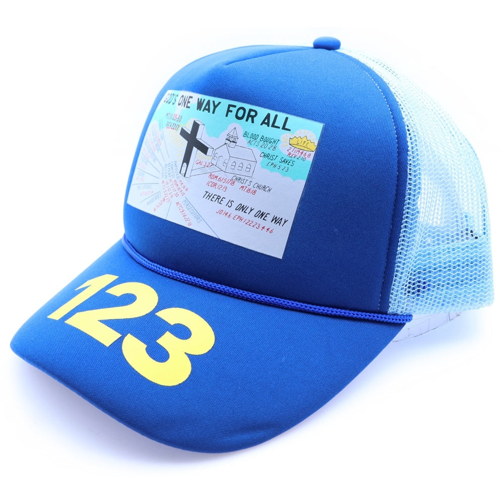 RRR123 RIVINGTON roi Rebis(リヴィントンロイレビス) ロゴプリント メッシュキャップ 帽子 ブルー