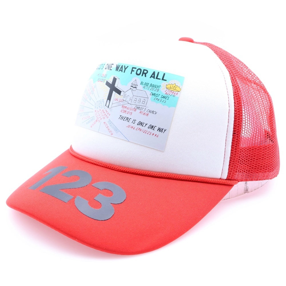 RRR123 RIVINGTON roi Rebis(リヴィントンロイレビス) ロゴプリント メッシュキャップ 帽子 レッド