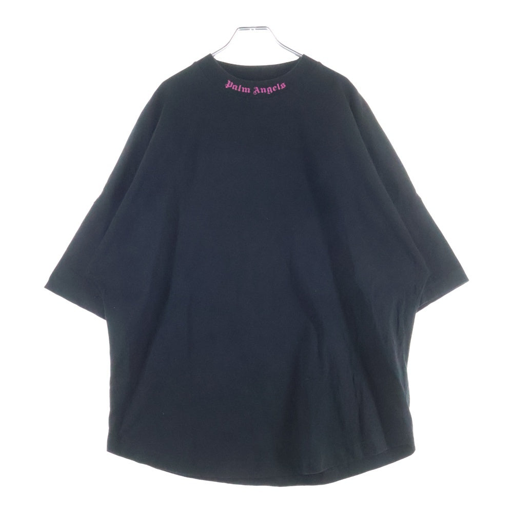 Palm Angels(パームエンジェルス) ネックロゴ半袖Tシャツ カットソー ブラック PMAA002C99JER003