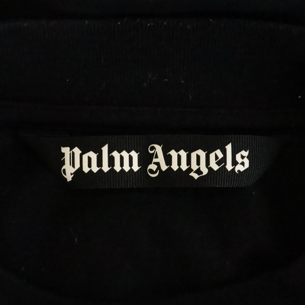 Palm Angels(パームエンジェルス) ネックロゴ半袖Tシャツ カットソー ブラック PMAA002C99JER003