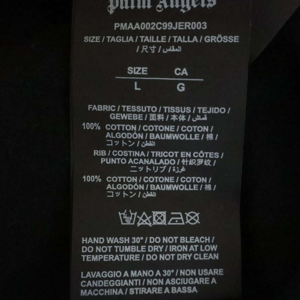 Palm Angels(パームエンジェルス) ネックロゴ半袖Tシャツ カットソー ブラック PMAA002C99JER003