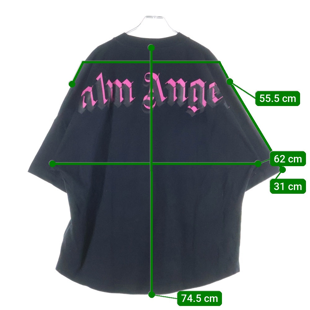 Palm Angels(パームエンジェルス) ネックロゴ半袖Tシャツ カットソー ブラック PMAA002C99JER003