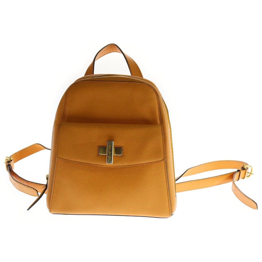 CELINE セリーヌ ターンロック ミニ レザーリュック バックパック オレンジ CELINE(セリーヌ) ターンロック ミニ レザーリュック バックパック