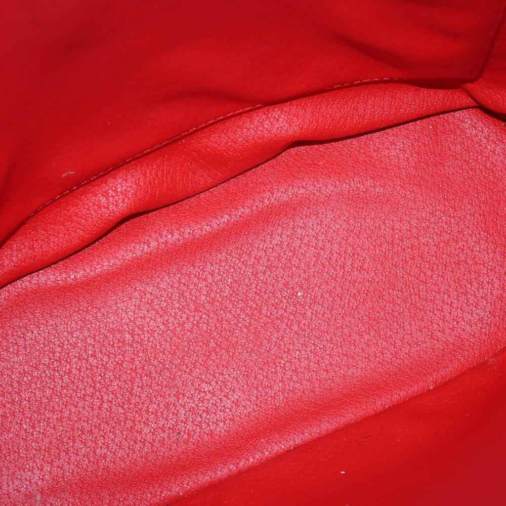 CELINE(セリーヌ) OLD オールド ロゴリングハンドバック レザーショルダーバッグ レッド