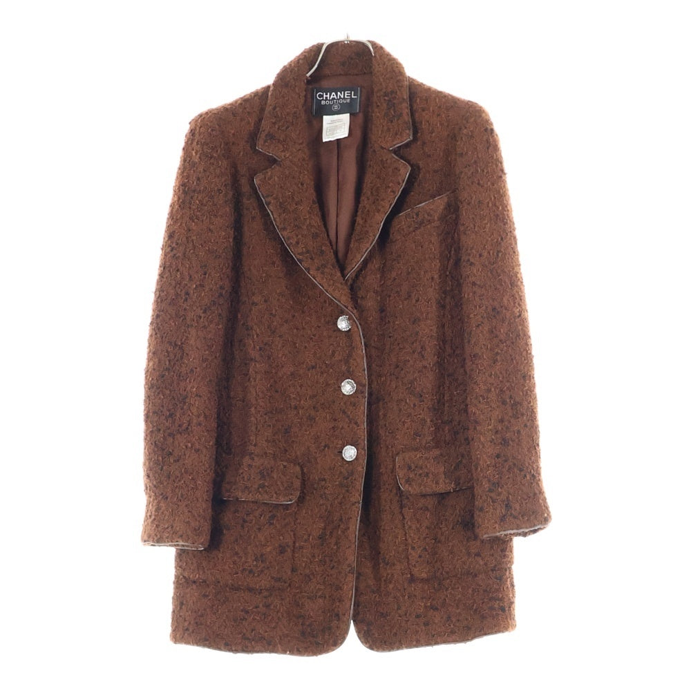 CHANEL ライオンボタン×10個 ツイードジャケット ブラウン CHANEL ライオンボタン×10個 ツイードジャケット ブラウン 【公式通販】