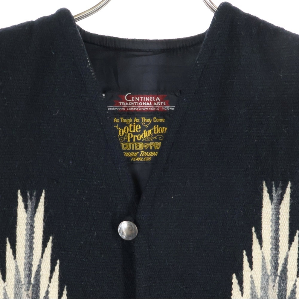 CENTINELA(センチネラ) チマヨベスト ウールベスト ブラック/ホワイト