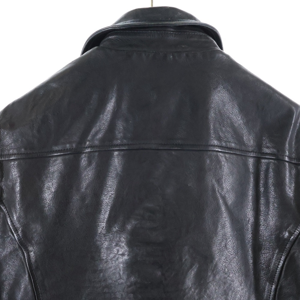 ISAMU KATAYAMA BACKLASH(イサムカタヤマバックラッシュ) Double Riders ダブルライダース イタリアンショルダー製品染め レザージャケット ブラック 1245-02