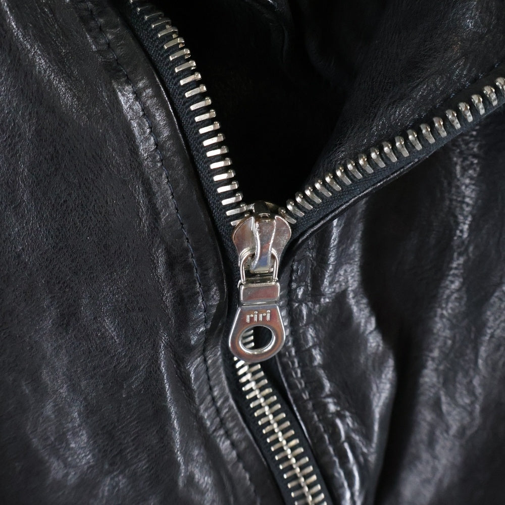 ISAMU KATAYAMA BACKLASH(イサムカタヤマバックラッシュ) Double Riders ダブルライダース イタリアンショルダー製品染め レザージャケット ブラック 1245-02