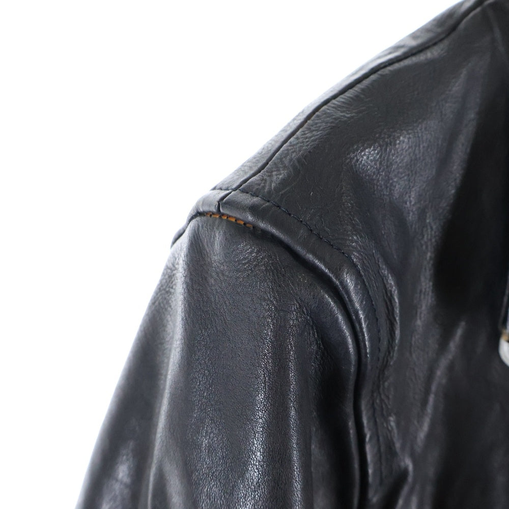 ISAMU KATAYAMA BACKLASH(イサムカタヤマバックラッシュ) Double Riders ダブルライダース イタリアンショルダー製品染め レザージャケット ブラック 1245-02