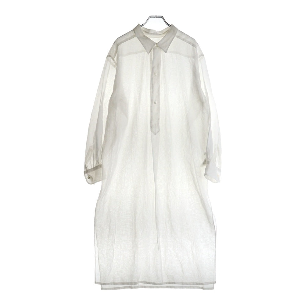 HYKE(ハイク) コットンボイルロングシャツ 長袖ワンピース レディース ホワイト