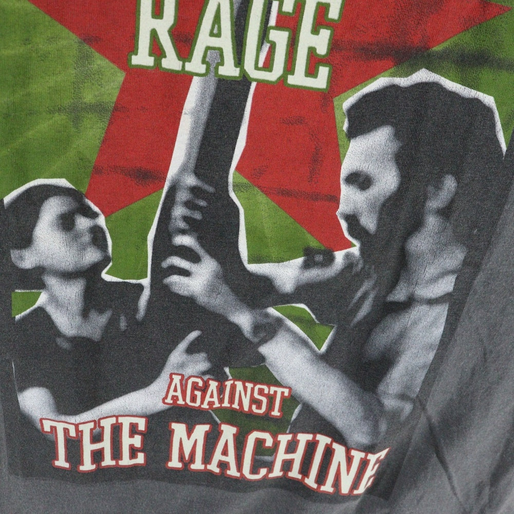 VINTAGE(ヴィンテージ) 00s RAGE AGAINST THE MACHINE GUN STAR レイジ アゲインスト ザ マシーン ガンアンドスター半袖Tシャツ カットソー ブラック