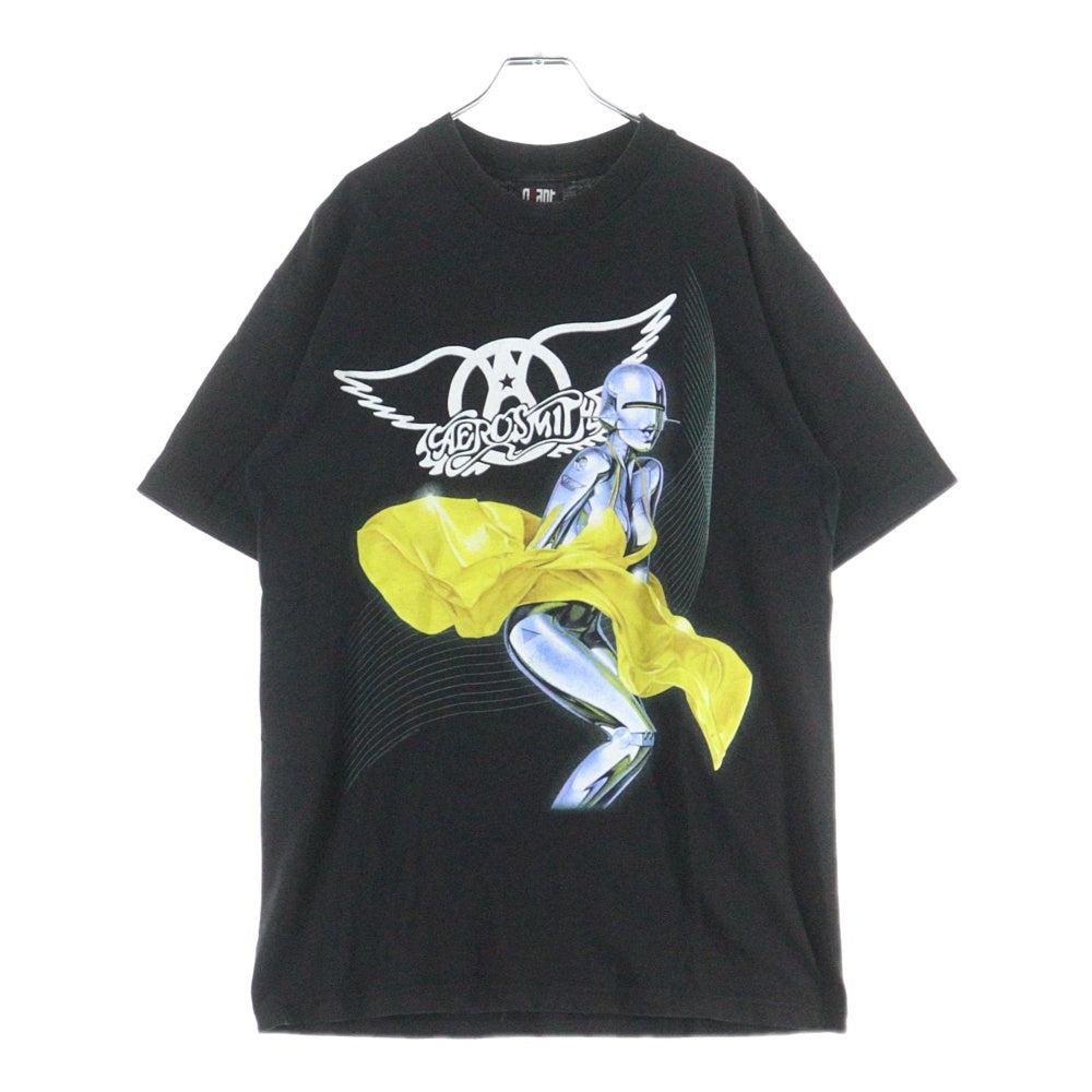 VINTAGE(ヴィンテージ) 00s AERO SMITH 2001 JUST PUSH PLAY TOUR エアロスミス 空山基 ツアー バンド 半袖Tシャツ カットソー ブラック