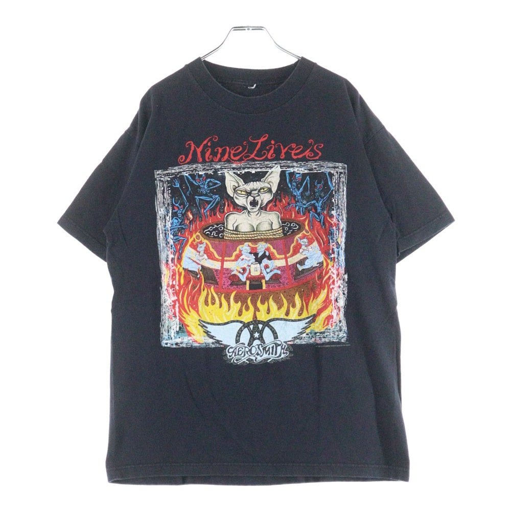 美品✨️エアロスミス97-98NINE LIVES TOUR TシャツL 97's AEROSMITH NINE LIVES WORLD TOUR T-shirt L | one day store tee