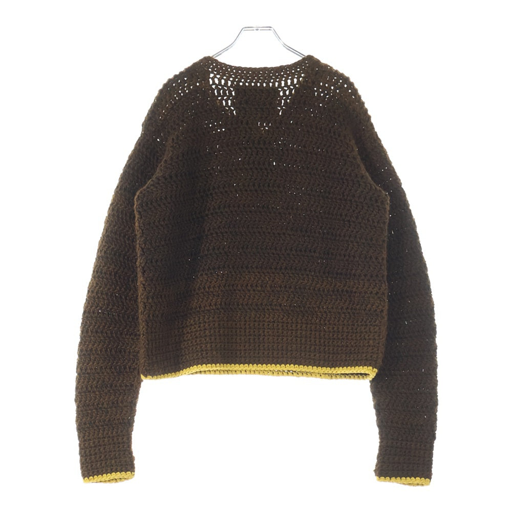 NO BRAND(ノーブランド) carbone カルボーネ ヘンリーネックニット 手編みセーター ブラウン