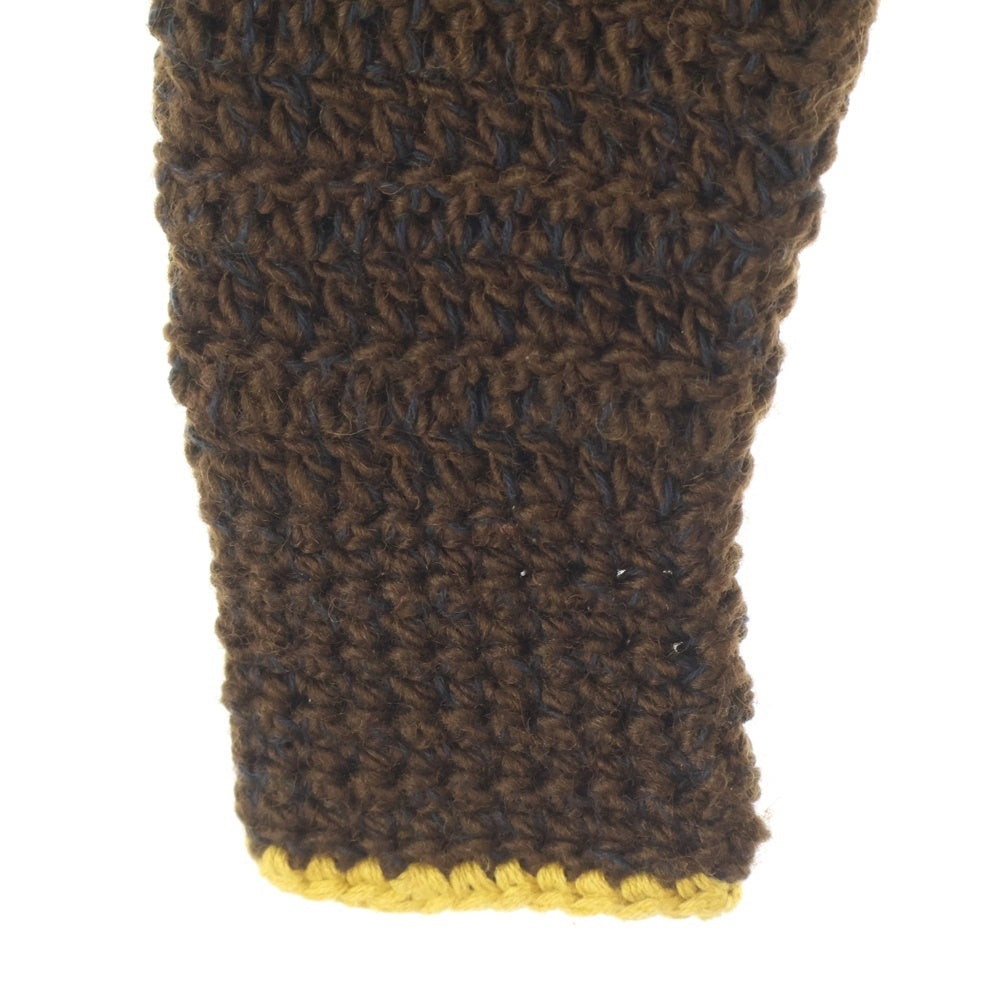 NO BRAND(ノーブランド) carbone カルボーネ ヘンリーネックニット 手編みセーター ブラウン