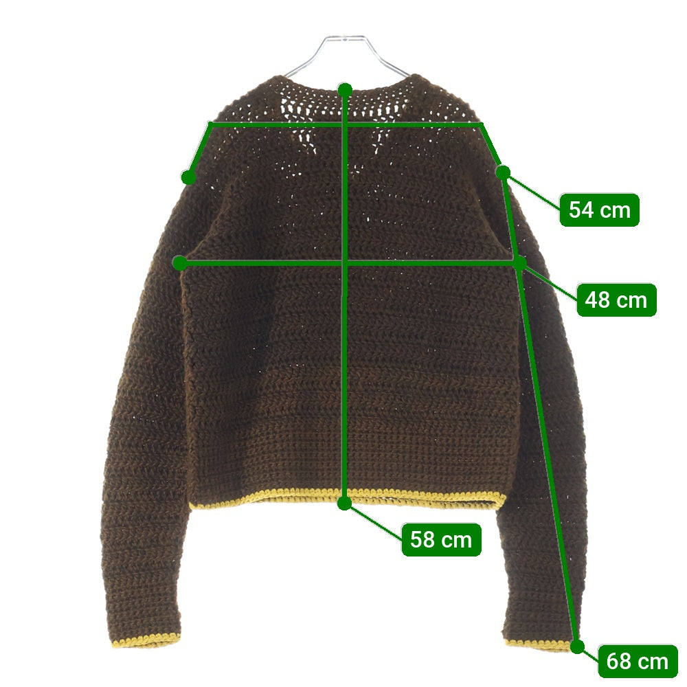 NO BRAND(ノーブランド) carbone カルボーネ ヘンリーネックニット 手編みセーター ブラウン