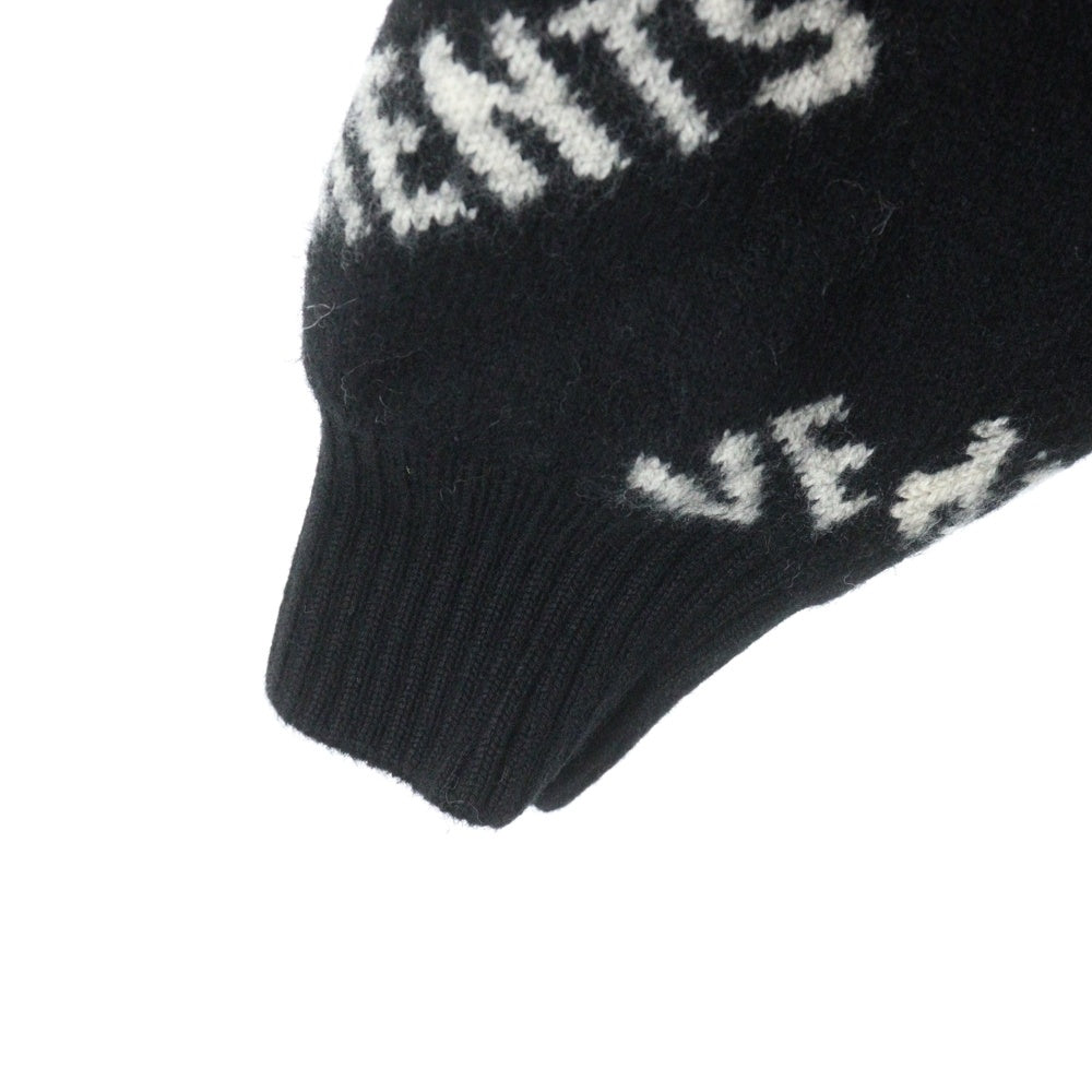 VETEMENTS(ヴェトモン) MONOGRAM KNITTED SWEATER モノグラム スウェット ロゴニット ブラック/ホワイト UA53KN300B