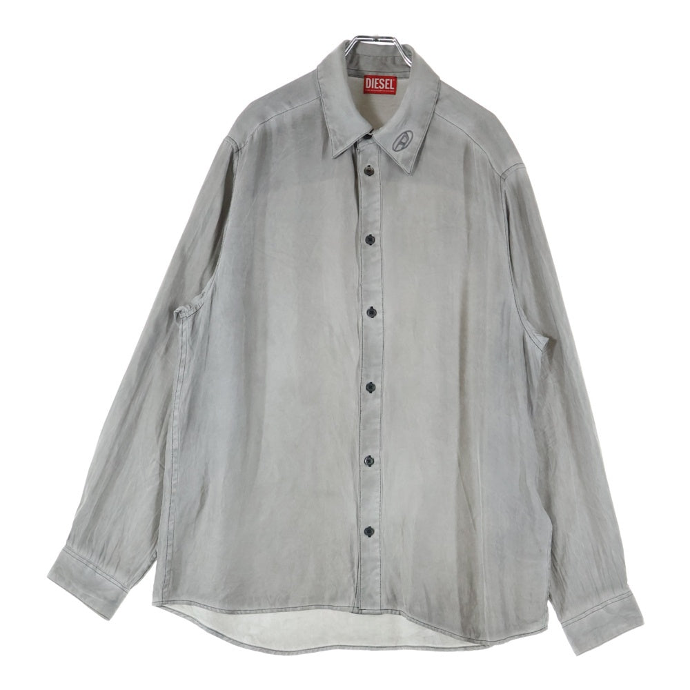 DIESEL(ディーゼル) S-LEON シワ加工 長袖シャツ グレー A16692