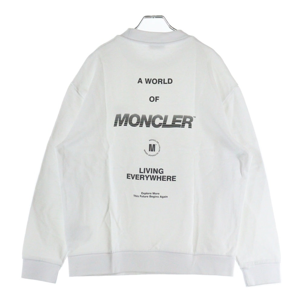 MONCLER(モンクレール) SWEATSHIRT リフレクター ロゴプリント クルーネックスウェット トレーナー ホワイト H10918G00031