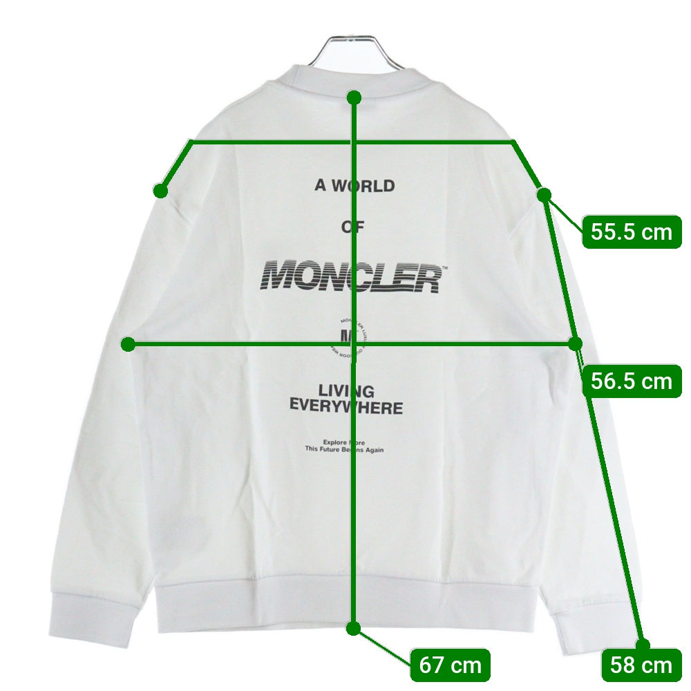 MONCLER(モンクレール) SWEATSHIRT リフレクター ロゴプリント クルーネックスウェット トレーナー ホワイト H10918G00031