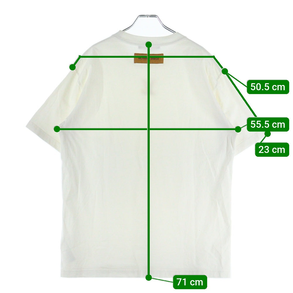 LOUIS VUITTON(ルイヴィトン) 22AW フロント エンボス クルーネック 半袖 Tシャツ カットソー ホワイト RM222Q DT3 HNY55W