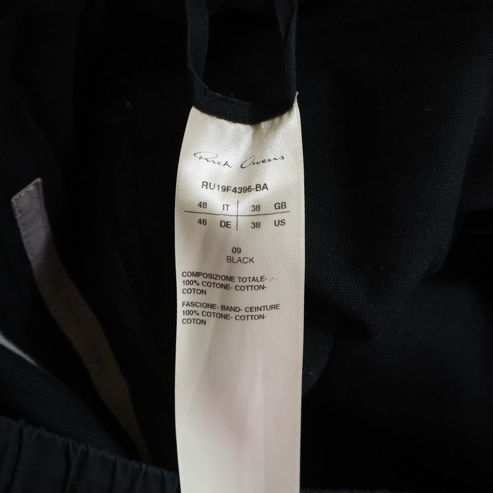Rick Owens(リックオウエンス) CARGO JOG PANTS カーゴジョグ コットンパンツ ブラック RU19F4396-BA