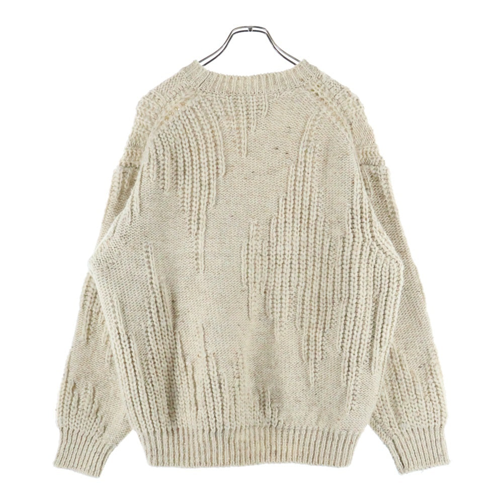 YOKE(ヨーク) 22AW IREGULAR KNITTED CREWNECK SWEATER イレギュラー クルーネック ニット セーター アイボリー YK22AW0426S