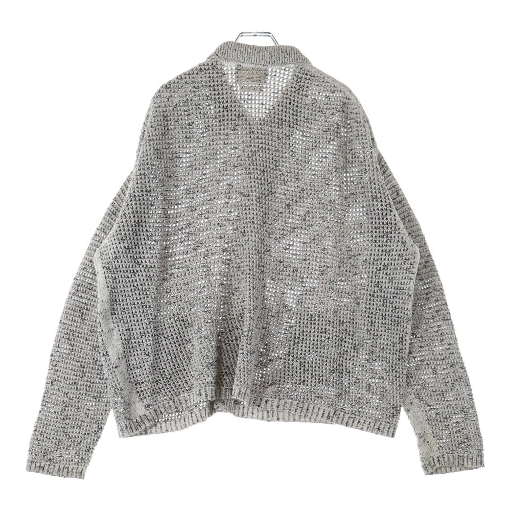 YOKE(ヨーク) 24SS MESH KNITTED BUTTONED CARDIGAN メッシュニットカーディガン グレー YK24SS0676S